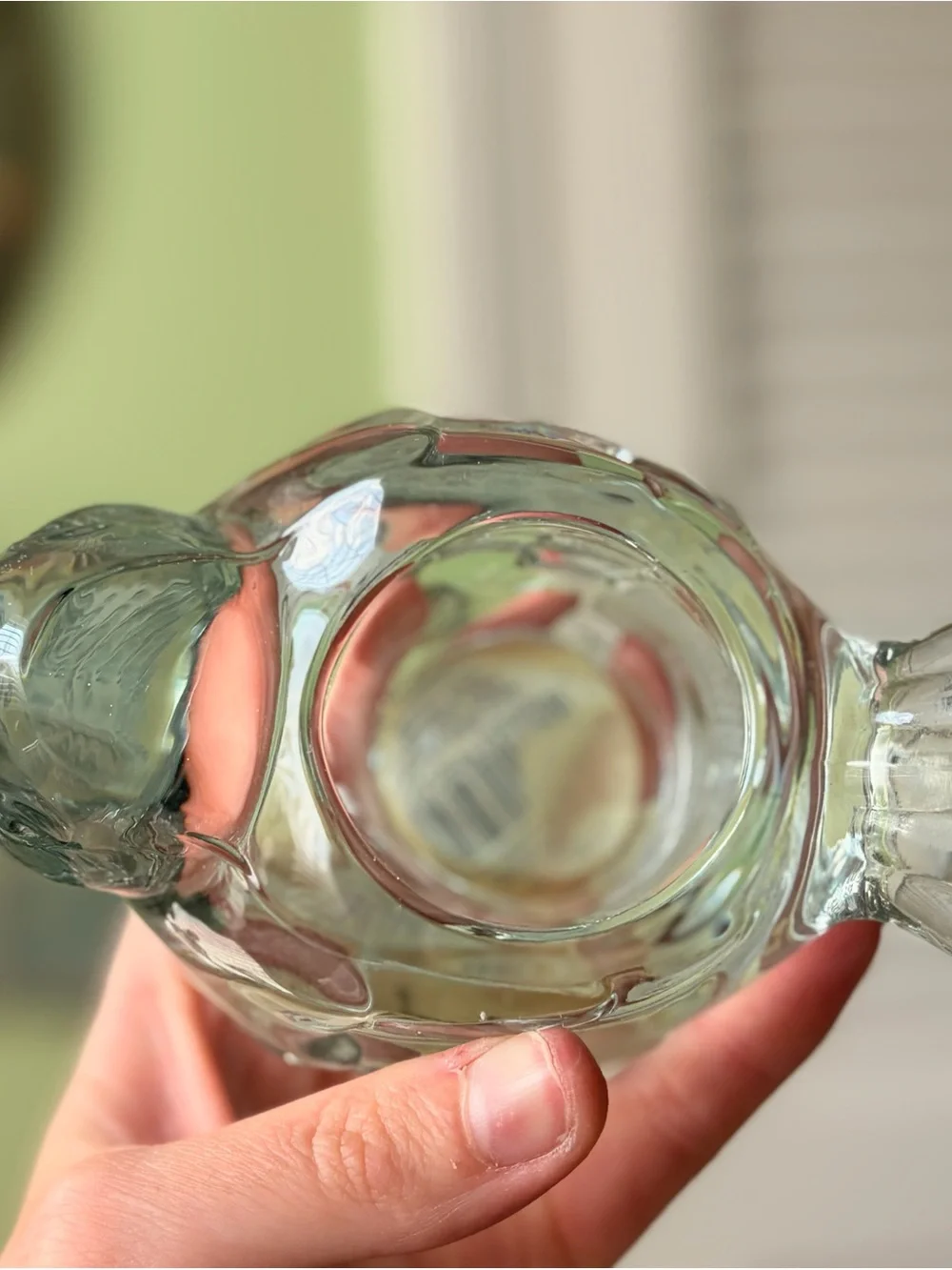 Clear Glass Bird Figurine Tealight Candle Holder
